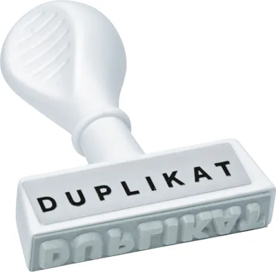 Produktbild von Textstempel -Duplikat- Packung mit 6 Stück