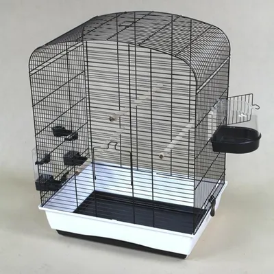 Produktbild von Vogelkäfig Elena schwarz weiß Vogelheim mit Zubehör