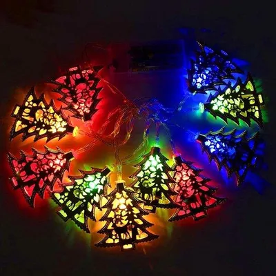 Image de Guirlande lumineuse de Noël, 1,65 m, multicolore, à piles, LED