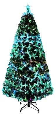 Immagine prodotto di ALBERO DI NATALE ARTIFICIALE LILIIN, 240 cm, con luci LED e fibra ottica, dotato di 120 punte, realizzato in PVC, con base in metallo, multicolore