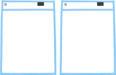 Produktbild von 2pcs löschbarer Hanging PVC -Dateibeutel transparente Dokumentspeicherbeutel Taschen-Blau