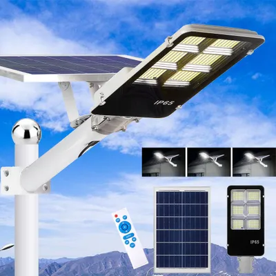 Produktbild von 25W 462LEDs Solar Straßenlaterne für Außen -40000lm Solarlampen mit Fernbedienung, 6500K Dämmerung bis zum Morgengrauen Wasserdicht Solar Wegeleuchte