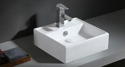 Produktbild von Aufsatzwaschtisch AW2208 38x38x12,5 cm mit Überlauf aus Sanitärkeramik