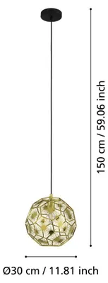 Image de Lampe suspendue SKOURA 39754 Eglo