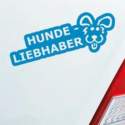 Produktbild von Auto Aufkleber Hundeliebhaber Hund Dog süß Love Liebe 19x9 cm Hellblau Sticker Heckscheibenaufkleber