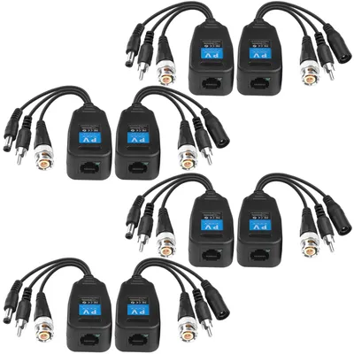 Imagen del producto de Balun pasivo 3 en 1 para video, audio y alimentación, compatible con sistemas de seguridad de alta definición