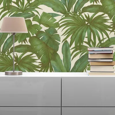 Produktbild von TADESSI Tapete Wald und Blätter Aleix M1-No.925 Vliestapete Grün Beige Designertapete Wohnzimmer Schlafzimmer Küche