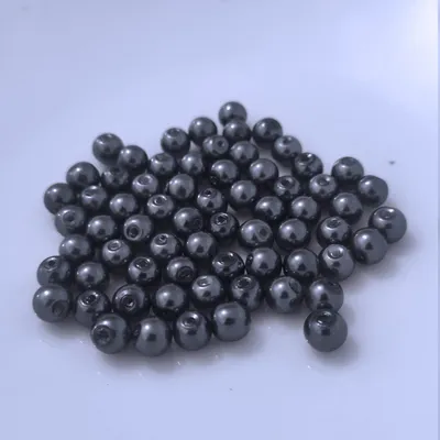 Produktbild von Glasperlen - Typ 'rund' - 20g - 4 mm - Grau