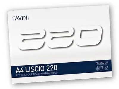 Image de Bloc à dessin Favini A4 papier lisse 220 g - blanc pour artistes