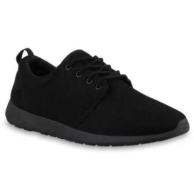 Produktbild von Mytrendshoe Herren Sportschuhe Bequeme Laufschuhe Profilsohle Sneakers 815945, Farbe: Schwarz, Größe: 39
