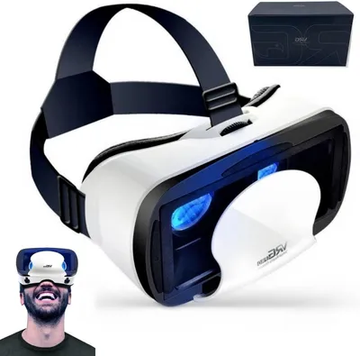 Immagine prodotto di Visore per la realtà virtuale - Occhiali 3D - Esperienze virtuali - Compatibile con smartphone di diverse marche - Schermo da 5-7 pollici - Bianco