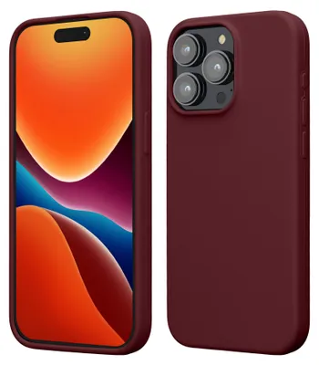 Produktbild von kwmobile Handyhülle für iPhone 15 Pro Max Hülle, für iPhone 15 Pro Max Case - Hülle Silikon - kabelloses Laden - Bordeaux Violett
