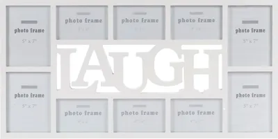 Produktbild von Bildergalerie LAUGH weiß aus Holz Wandbilderrahmen für lustige Fotos Bildercollage