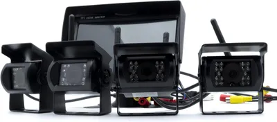 Image de Kit de recul sans fil 7 voies avec 4 caméras IR, surveillance à 360 degrés et vision nocturne
