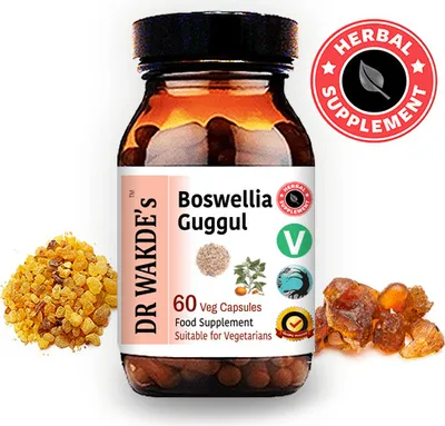 Produktbild von DR WAKDE'S Boswellia Guggul Kapseln | 60 Vegi Caps | Ayurveda-Supplement | Vegan | 100% Kräuter | Mengenrabatte | Am selben Tag Versand