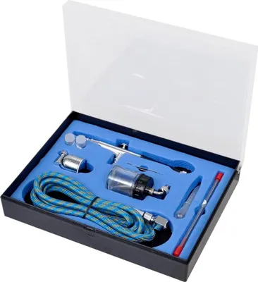 Immagine prodotto di Set Aerografo con Barattolo di Vetro Ugelli 0,2 / 0,3 / 0,5 mm