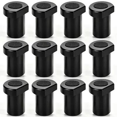 20 mm Bankhaken, 12 Stück, Aluminium, schwarz, für Werkbank