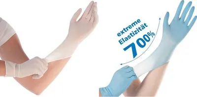 Produktbild von HYGOSTAR Nitril-Handschuh "SAFE SUPER STRETCH", L, weiß