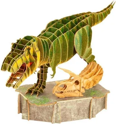 Zdjęcie produktu dla Drewniana figurka 3D tyranozaura (T-Rex) dla dzieci i kolekcjonerów