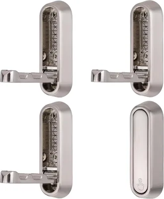 Produktbild von Klappbare Wandhaken 4 Stueck, Klappbar, 90° Design, Zinklegierung, Gebuerstetes Satin Nickel, Fuer Kueche
