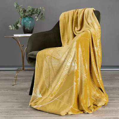 Obrázek produktu pro Eurofirany Přikrývka Living Blanket Flano GINKO1 150x200 cm medově žlutá