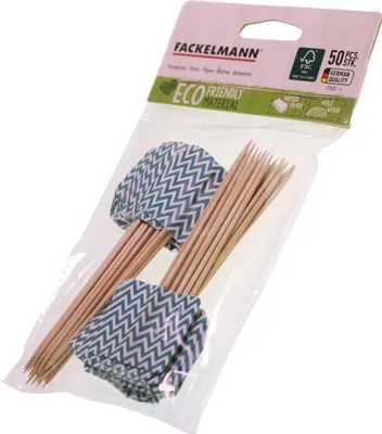 Immagine prodotto di FACKELMANN 31020 Bandierine per feste "Rio Party" | Betulla, carta | 140 mm | 50 pezzi
