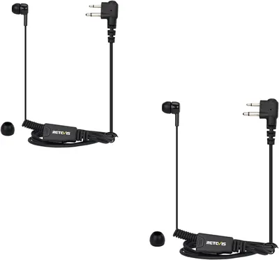 Immagine prodotto di Retevis cuffie radio in-ear con microfono, cuffie a bobina retrattile, compatibili con le radio MAG ONE A8, HYT TC500 ecc, sicurezza, cuffie walkie-talkie, 2 pin (2 pezzi)