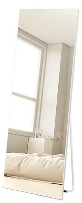Stehspiegel 165x51 cm, weißer Rahmen, gehärtetes Glas