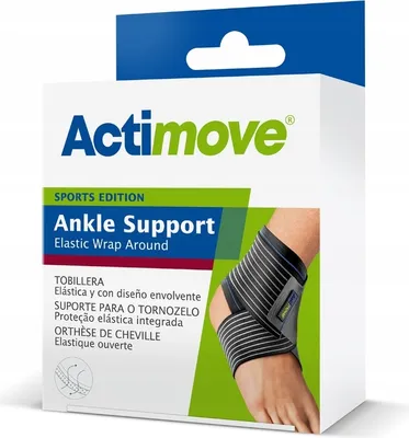 Produktbild von Actimove Knöchelbandage Elastischer Wickelstabilisator schwarz S