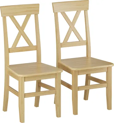 Produktbild von Küchenstühle Doppelpack Massivholzstühle 2x Esszimmerstuhl Kiefer 90.71-23-D