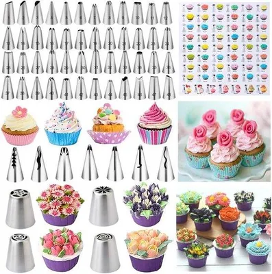 Immagine prodotto di Set per decorare torte, 357 pezzi, piatto girevole, beccucci, sac à poche, accessori da forno