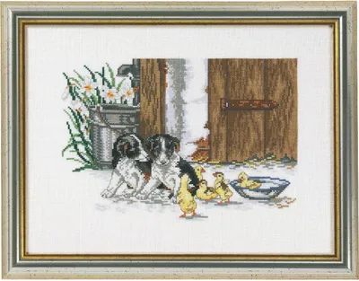 Produktbild von Eva Rosenstand, Kreuzstich-Motiv "Welpe Gäzschen", Anleitung, 30x40 cm