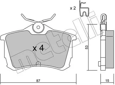Produktbild von METELLI Bremsbeläge Satz Hinten Bremsklötze für HONDA Accord VII Limousine (CL, CN) 22-0465-0