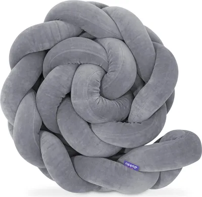 Produktbild von Dark Grey - Geflochtene Bettschlange Bettumrandung für Babybett