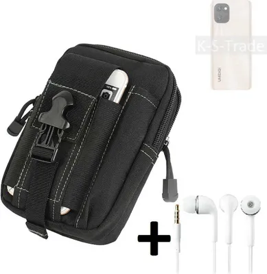 Produktbild von K-S-Trade Gürteltache + Kopfhörer kompatibel mit UMIDIGI Power 7 Gürtel Tasche Holster Schutz Hülle Handy Hülle  schwarz inkl. Extrafächer