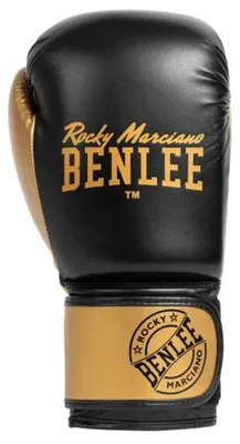 Productafbeelding van Bokshandschoenen van kunstleer, CARLOS, zwart/goud, 08 oz, merk BENLEE