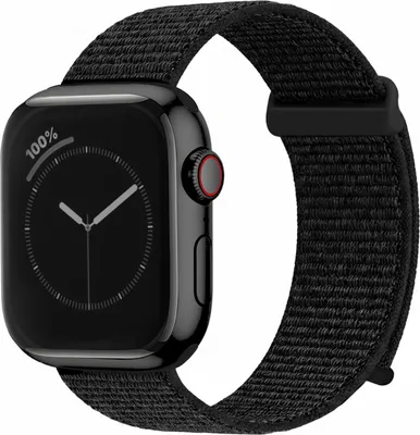 Produktbild von Smartwatch Armband für Apple Watch Series 9 41mm Nylon Textil Band Ersatzband Wechselband Klettverschluss flexibel atmungsaktiv Schwarz