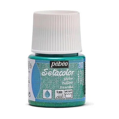 Immagine prodotto di Pebeo Setacolor Light Glitter Fabric Paint, 45 ml, verde smeraldo