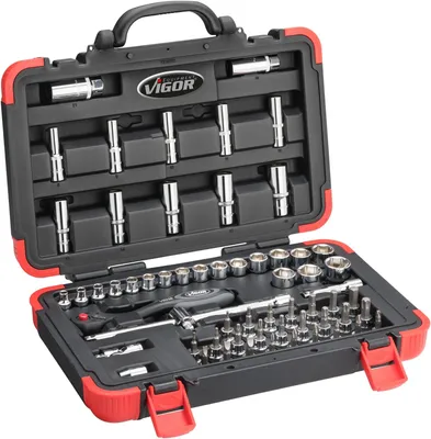 Produktbild von VIGOR Steckschlüssel Satz V2305N 3/8" Außen Sechskant Profil, T Profil, Innen
