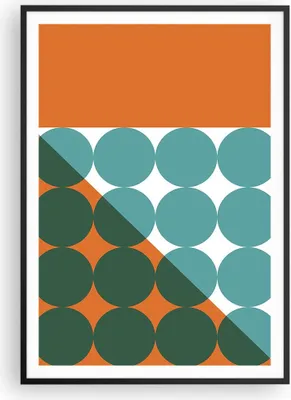 Produktbild von Gerahmtes Poster - Schwarzer Rahmen - Koliken Türkis Orange - 70x100 cm - Wand Bild - Wanddeko - Wandbilder - Kunstposter - Wandposter - Bilderrahmen - Bilder - Kunstdruck - P2BPA70x100-4606