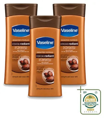 Imagen del producto de 3 unidades de Loción Corporal de Cacao Vaseline - 400 ml - Paquete ahorro - 3 piezas