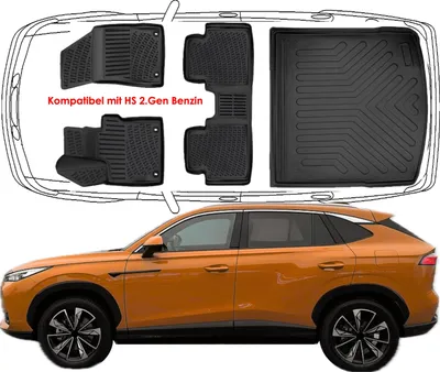Produktbild von 3D Auto Fußmatten & Kofferraumwanne Set Kompatibel mit MG HS 2.Gen Bezin ab 2024