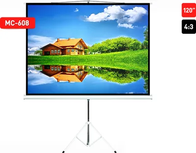 Produktbild von Mobile Stativ Leinwand 4K 240x180cm 4:3 Beamer Heimkino Mobil Rollo Rollleinwand