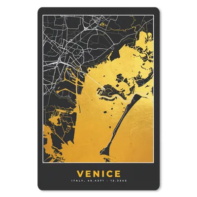 Produktbild von MuchoWow® Mauspad Mousepad Karte - Venedig - Gold - Karte der Stadt 18x27 cm - Mousepads - Maus Mat - Pad - Mausunterlage