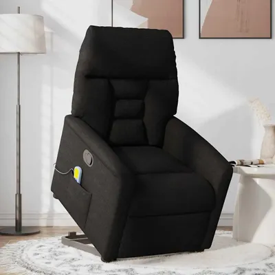 Produktbild von vidaXL Massagesessel mit Aufstehhilfe Schwarz Stoff