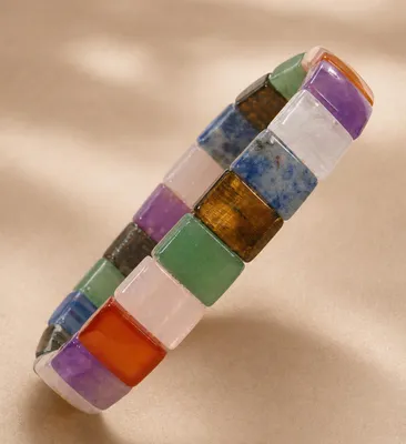 Produktbild von Armband Amethyst Lapislazuli Bergkristall Aventurin Rosenquarz Karneol Tigerauge Citrin 20