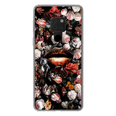 Produktbild von MuchoWow® Handyhülle Schutzhülle Hülle für Huawei P40 Lite Lippen - Blumen - Farbe - Orange - Kunst - Abstrakt - Alte Meister Silikon Softcase Handy Hülle - Handy