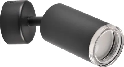 Obrázok produktu pre Nástenná lampa TURYN, čierno-priehľadný akryl, 1xGU10x10W, hliník, rozmery: 6x6x13 cm, IP44, Polux