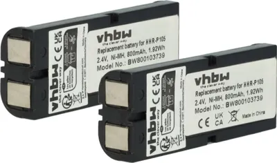 Produktbild von vhbw 2x Akku kompatibel mit Panasonic KX-243, KX2431, KX-2431, KX2432, KX2422, KX-2422, KX243 schnurlos Festnetz Telefon (800 mAh, 2,4 V, NiMH)
