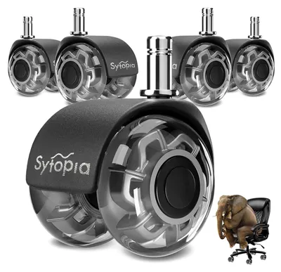 Produktbild von Bürostuhlrollen, 11 x 22 mm, 5 Stück, grau, für Hartböden